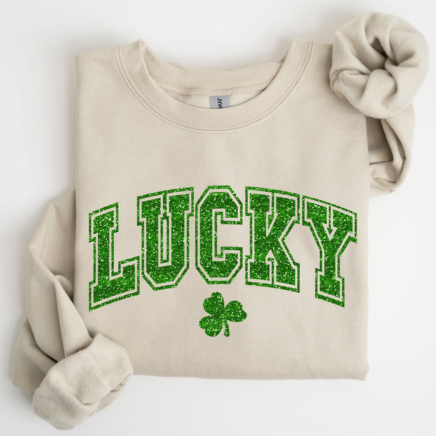 Lucky, Glitter Shamrock, St Patrick's Day Sweatshirt