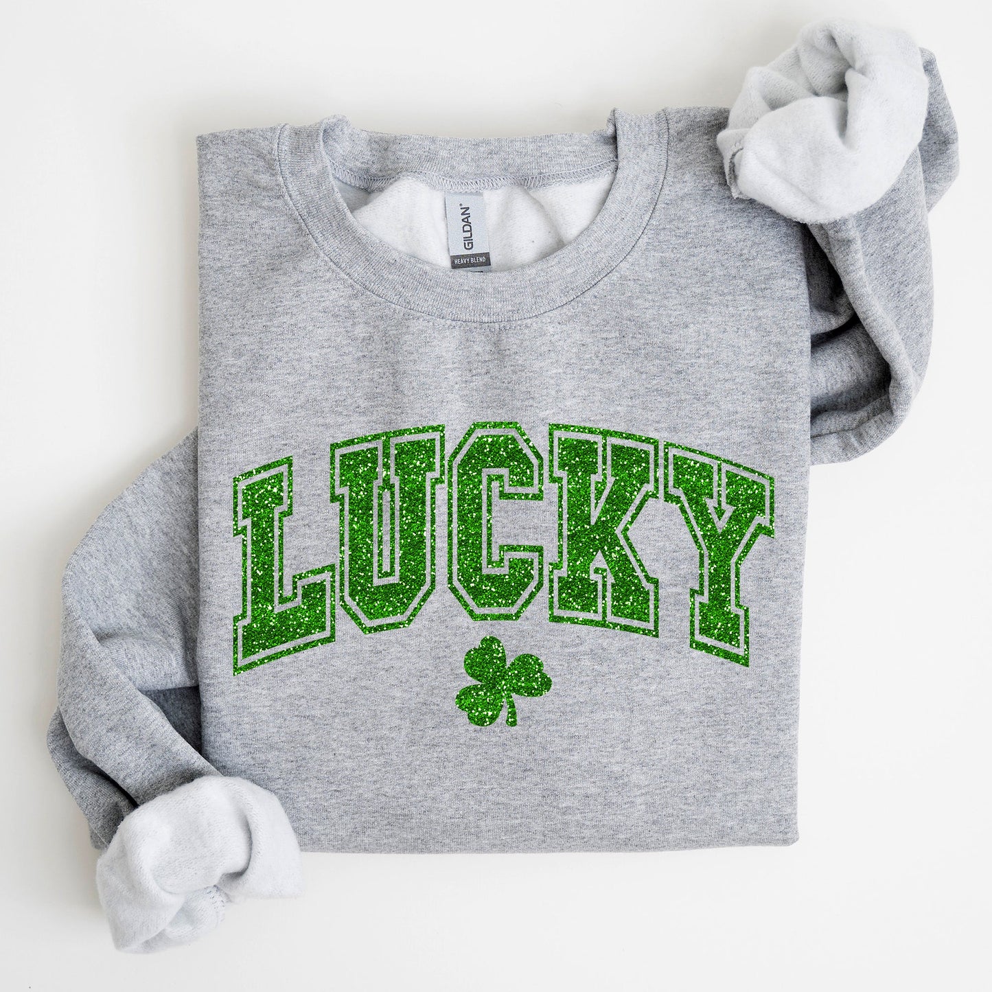 Lucky, Glitter Shamrock, St Patrick's Day Sweatshirt