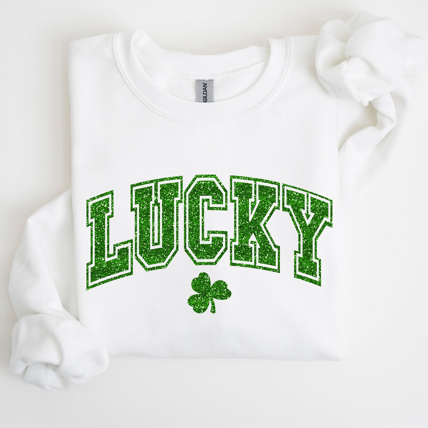 Lucky, Glitter Shamrock, St Patrick's Day Sweatshirt