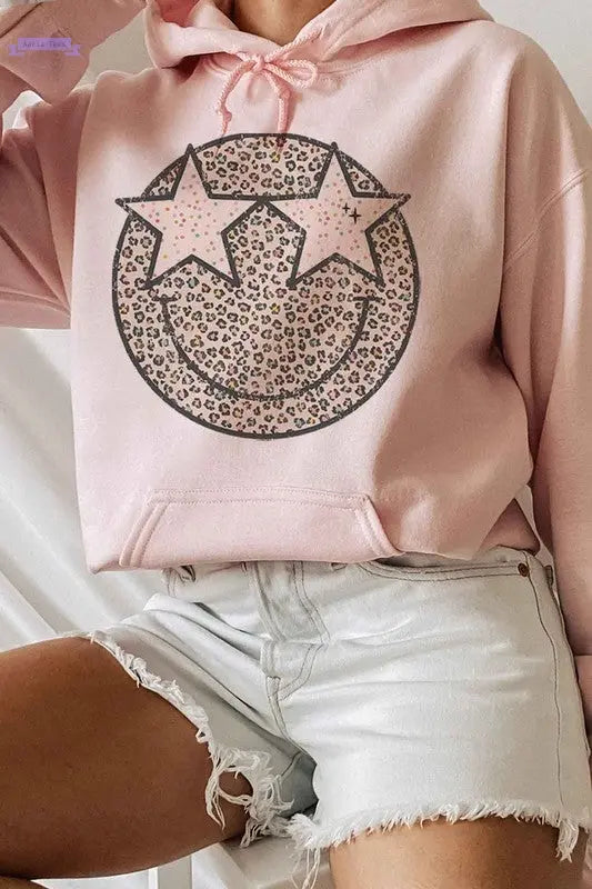 MULTI LEOPARD STAR GRAPHIC HOODIE - Aaria Tees Aaria Tees