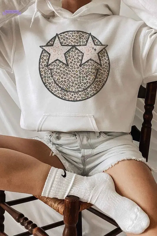 MULTI LEOPARD STAR GRAPHIC HOODIE - Aaria Tees Aaria Tees