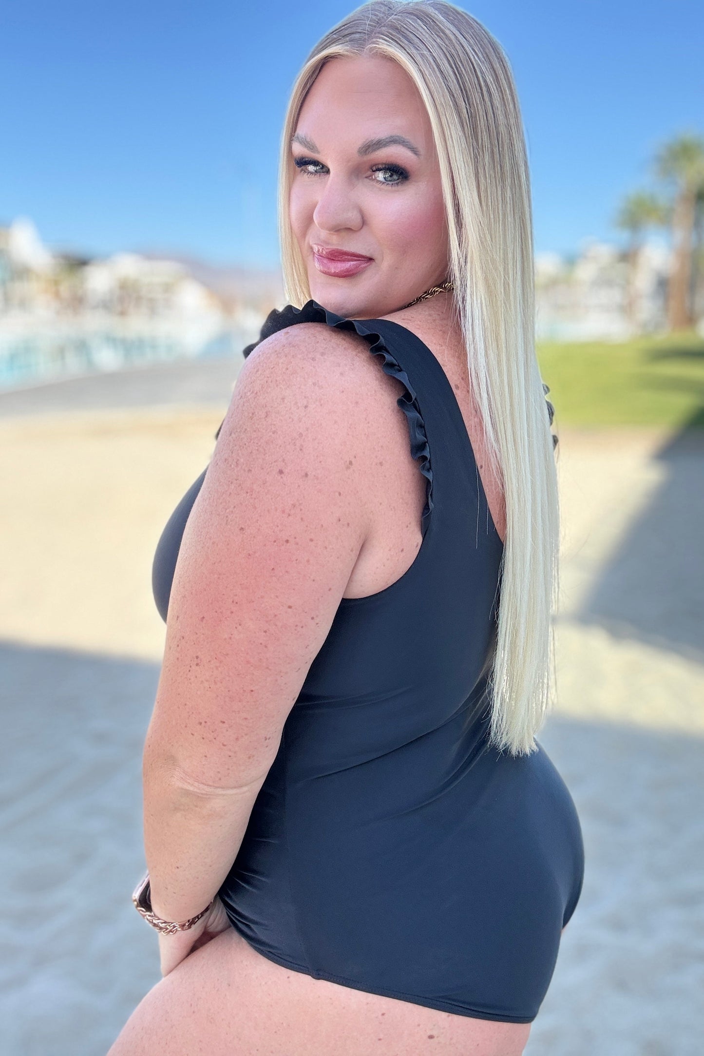 Maldives V-Neck Ruffle Detail Swimsuit Aaria Tees