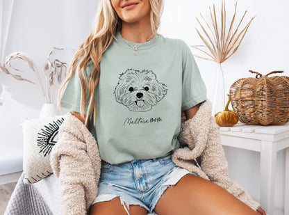 Maltese Dog Mom Comfort Colors T Shirt (center)