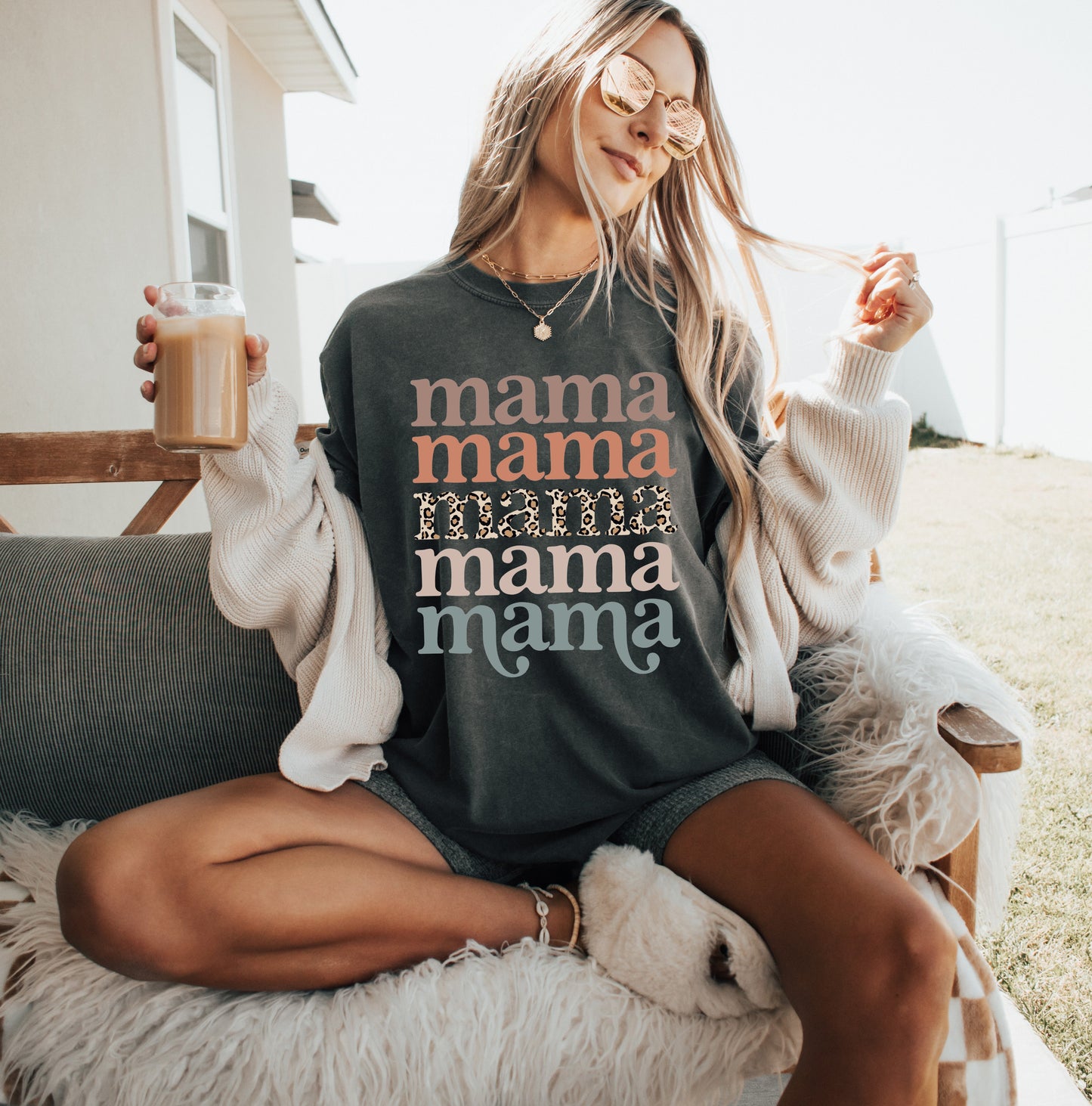 Mama Leopard Comfort Colors Graphic Tees