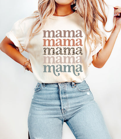 Mama Leopard Comfort Colors Graphic Tees