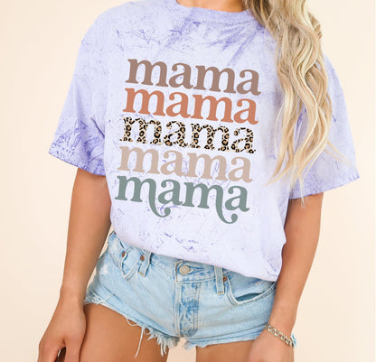 Mama Leopard Comfort Colors Graphic Tees