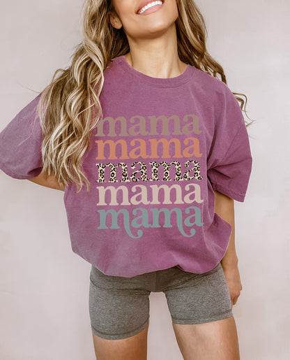 Mama Leopard Comfort Colors Graphic Tees