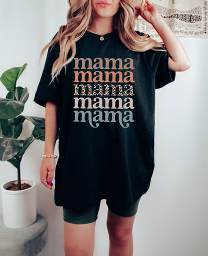 Mama Leopard Comfort Colors Graphic Tees