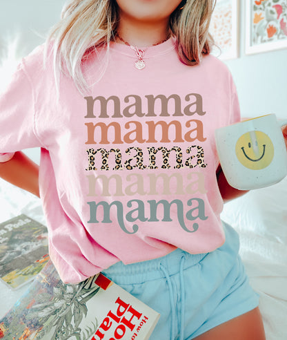 Mama Leopard Comfort Colors Graphic Tees