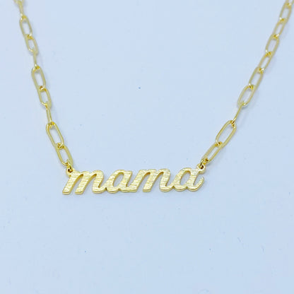 Mama Link Chain Necklace - Aaria Tees