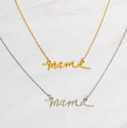 Mama Script Necklace - Aaria Tees