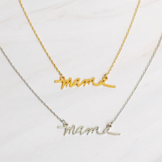 Mama Script Necklace - Aaria Tees
