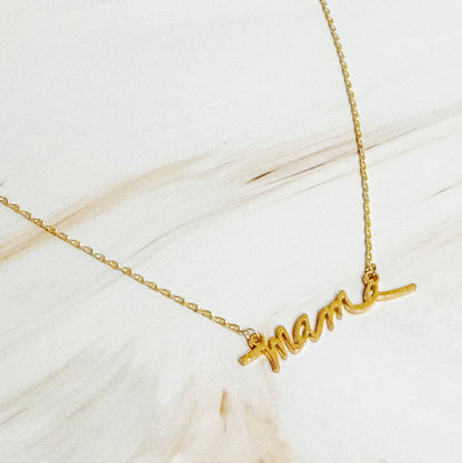 Mama Script Necklace - Aaria Tees