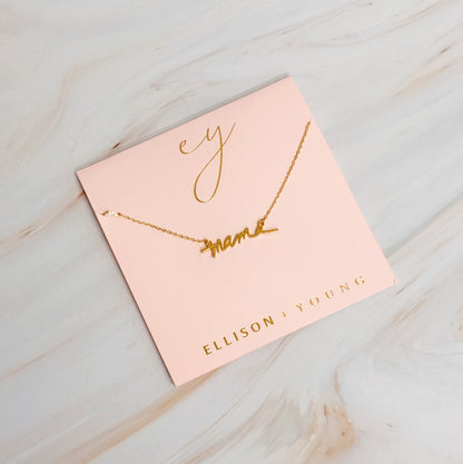 Mama Script Necklace - Aaria Tees