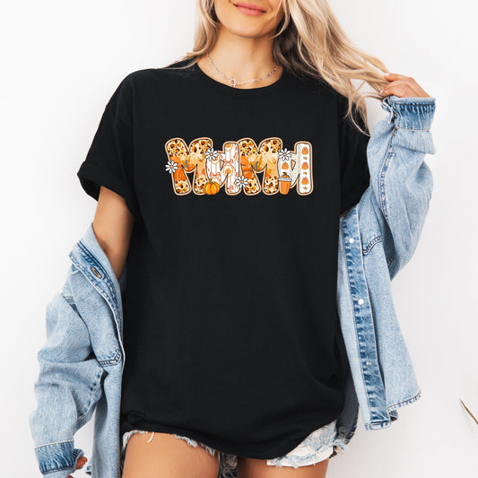 Mama, Pumpkin Pattern, Halloween, Autumn, Fall, Tshirt