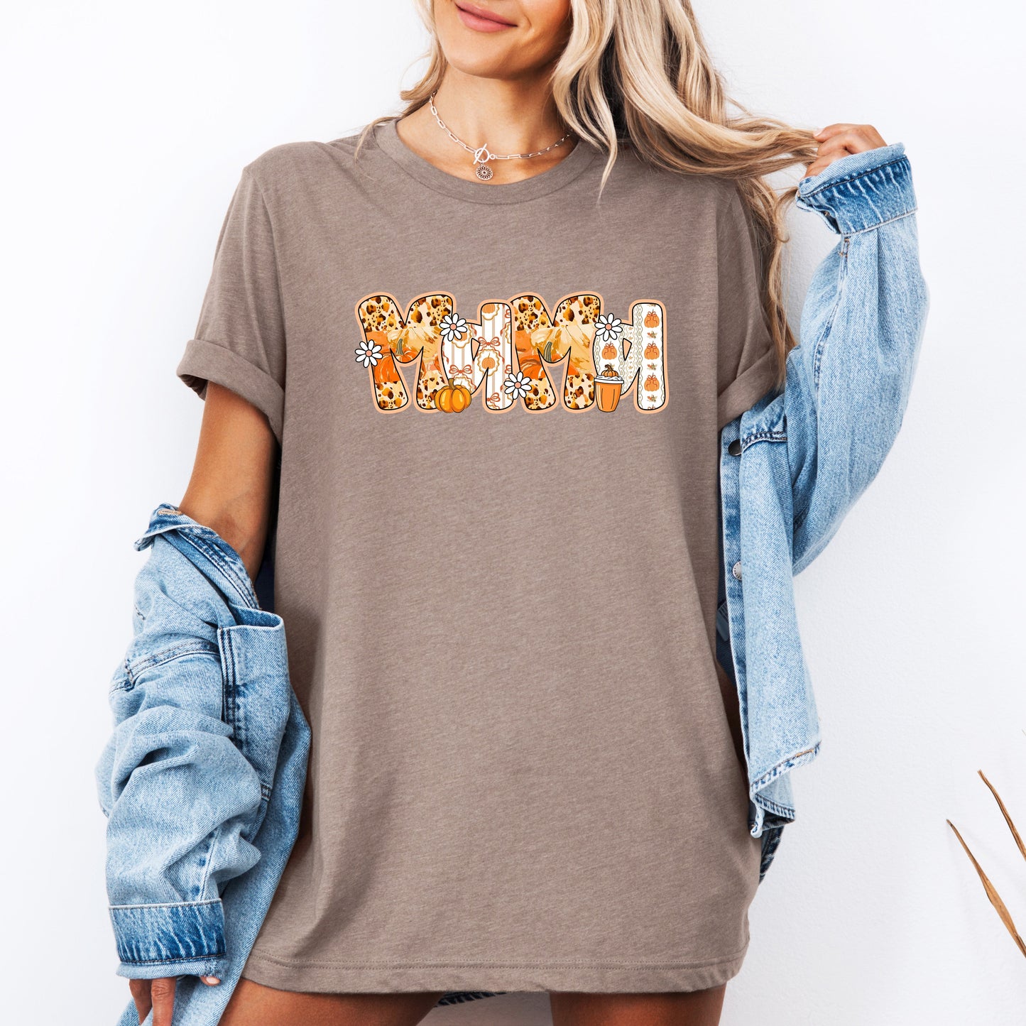 Mama, Pumpkin Pattern, Halloween, Autumn, Fall, Tshirt