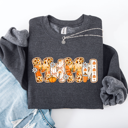 Mama, Pumpkin Pattern, Halloween, Autumn, Fall Sweatshirt