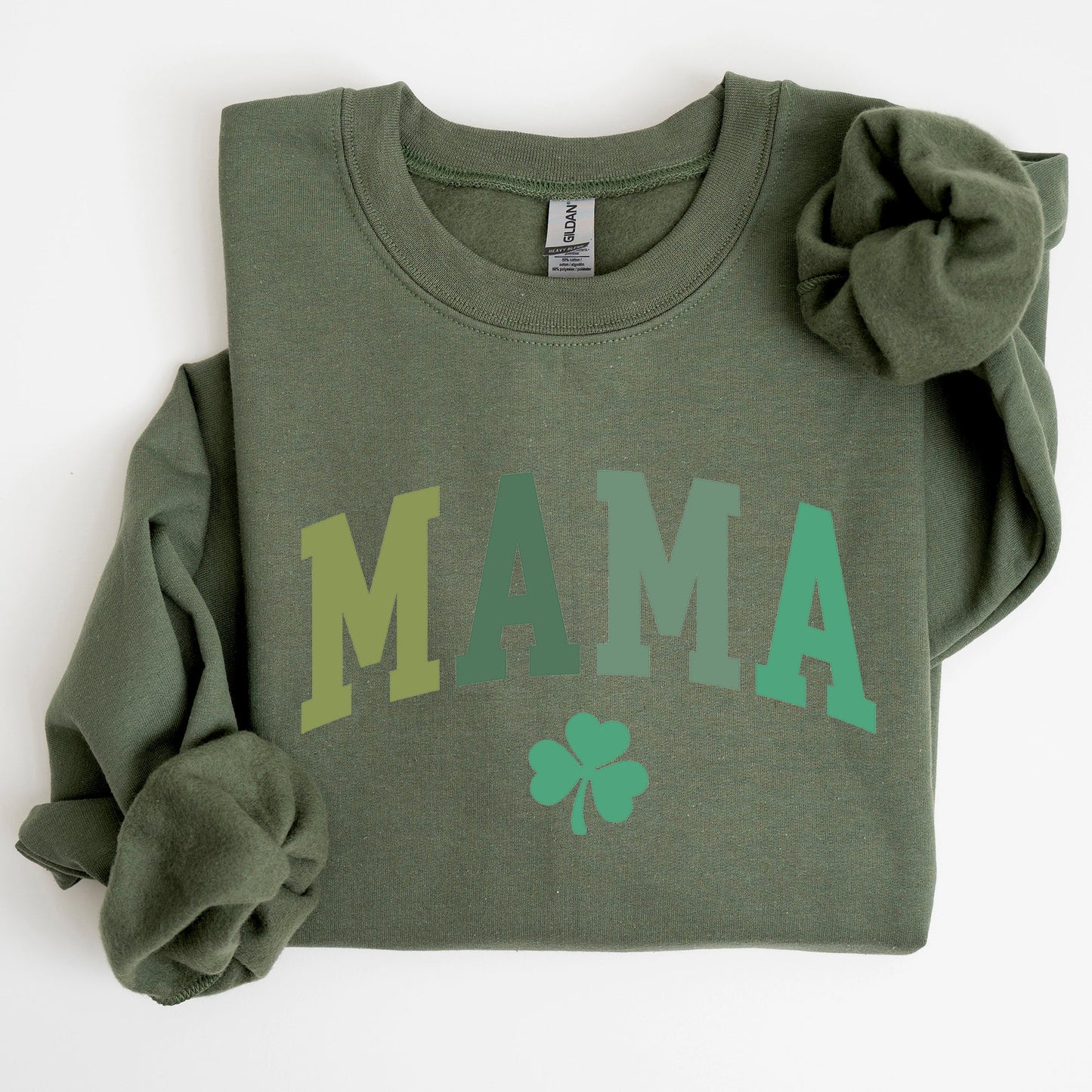 Mama, Shamrock, Collegiate, St Patrick's Day Sweatshirt