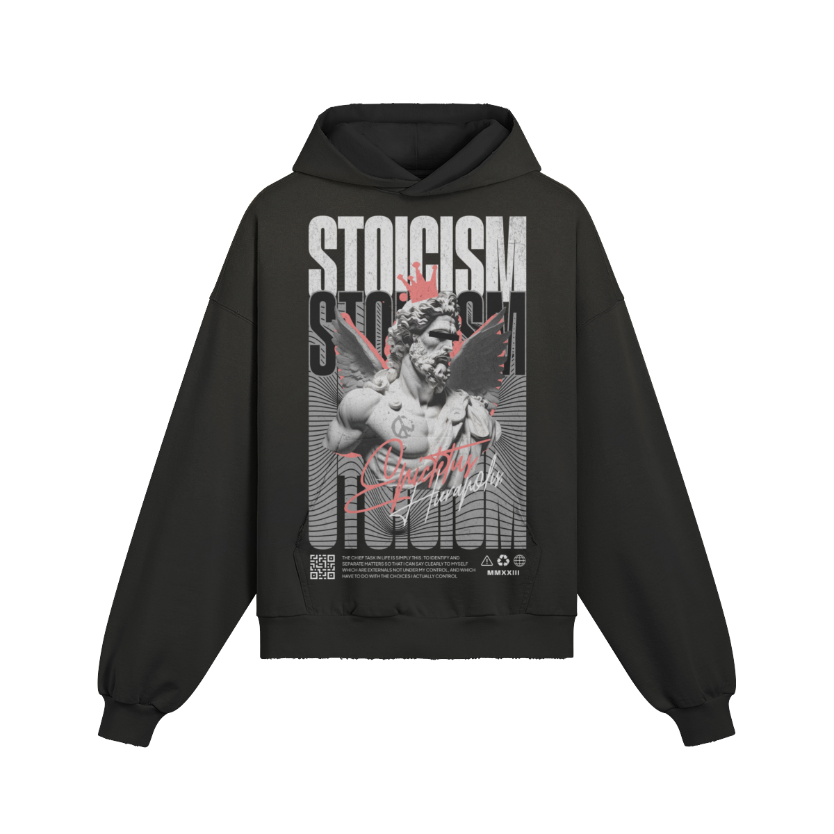 Men's Hoodie - Sun Faded Ripped Pocket Design