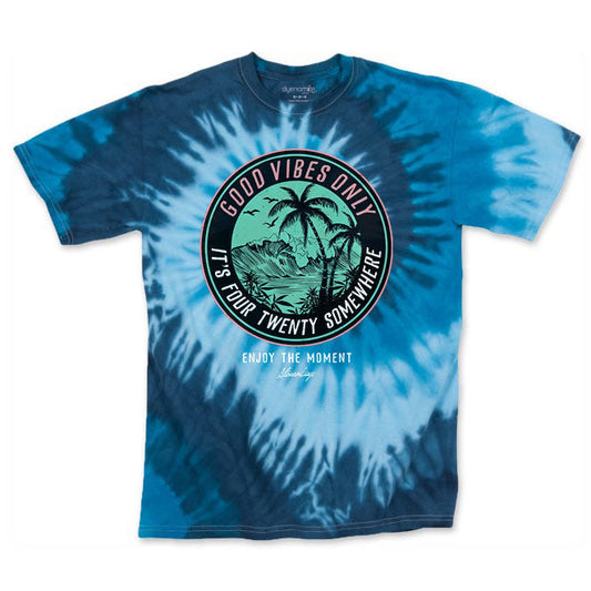 Men's Blue It's 420 Somewhere Tie Dye Tee - Aaria Tees