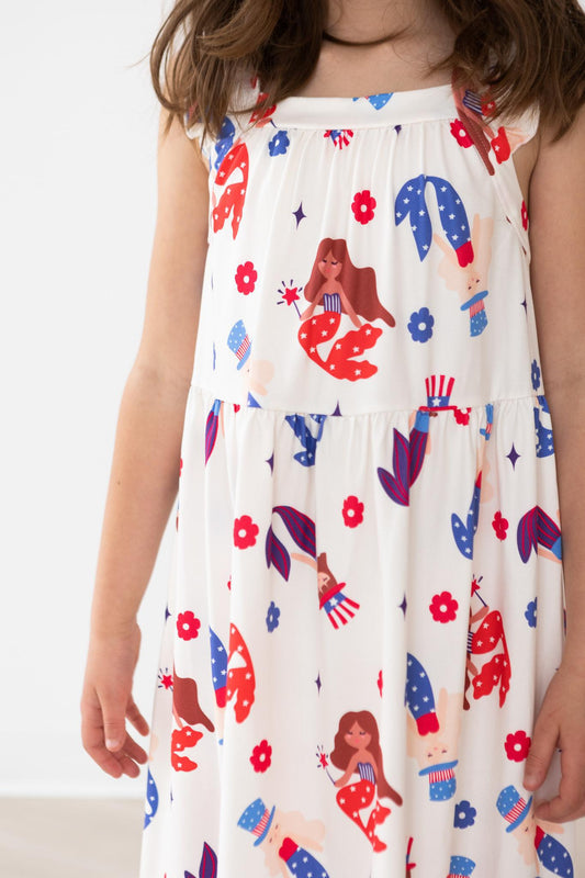 SALE Mer-Made in the USA Ruffle Cross Back Dress