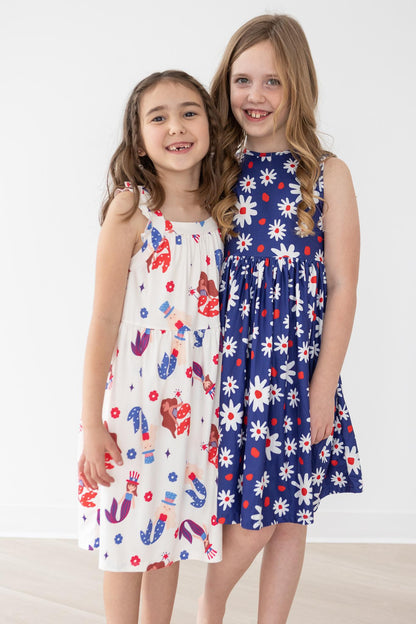 SALE Mer-Made in the USA Ruffle Cross Back Dress