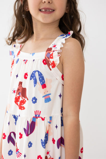 SALE Mer-Made in the USA Ruffle Cross Back Dress