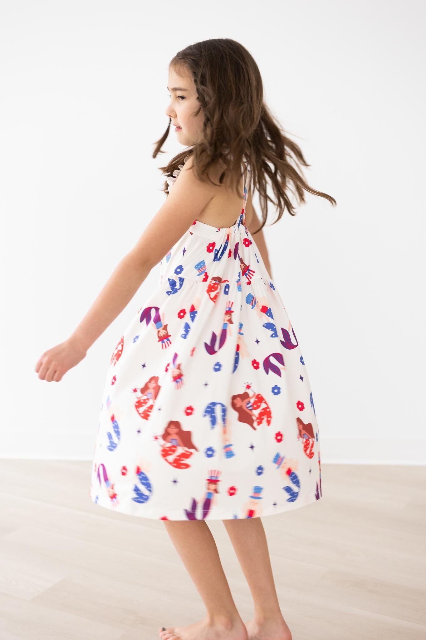 SALE Mer-Made in the USA Ruffle Cross Back Dress
