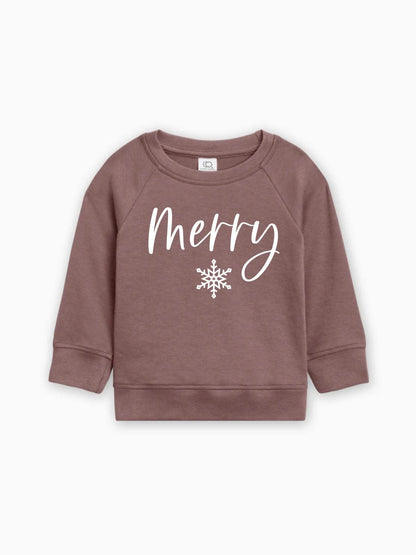 Merry Christmas Snowflake Organic Cotton Baby Toddler Pullover