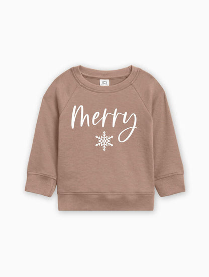 Merry Christmas Snowflake Organic Cotton Baby Toddler Pullover