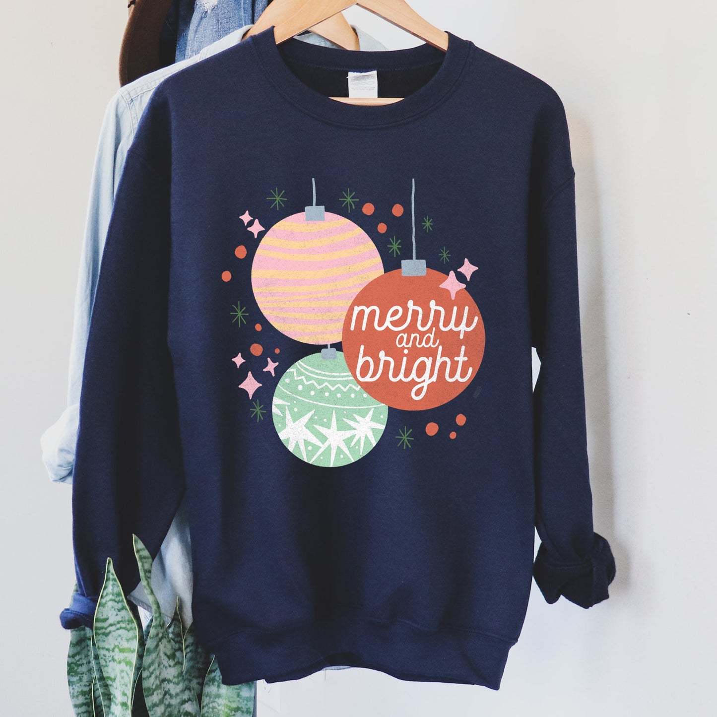 Merry And Bright, Pastel, Christmas Sweatshirt
