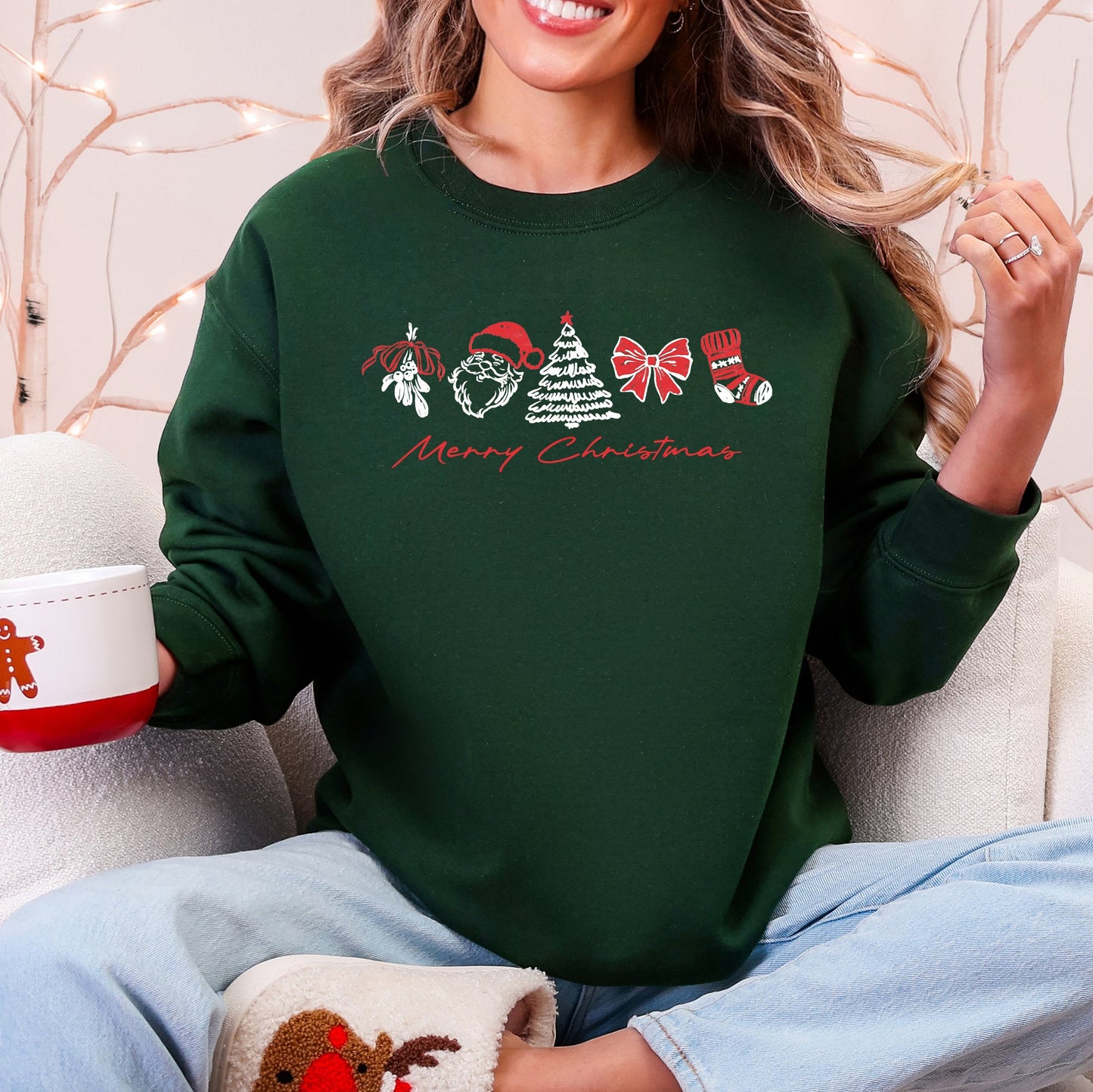 Merry Christmas, Santa, Retro, Vintage Sweatshirt