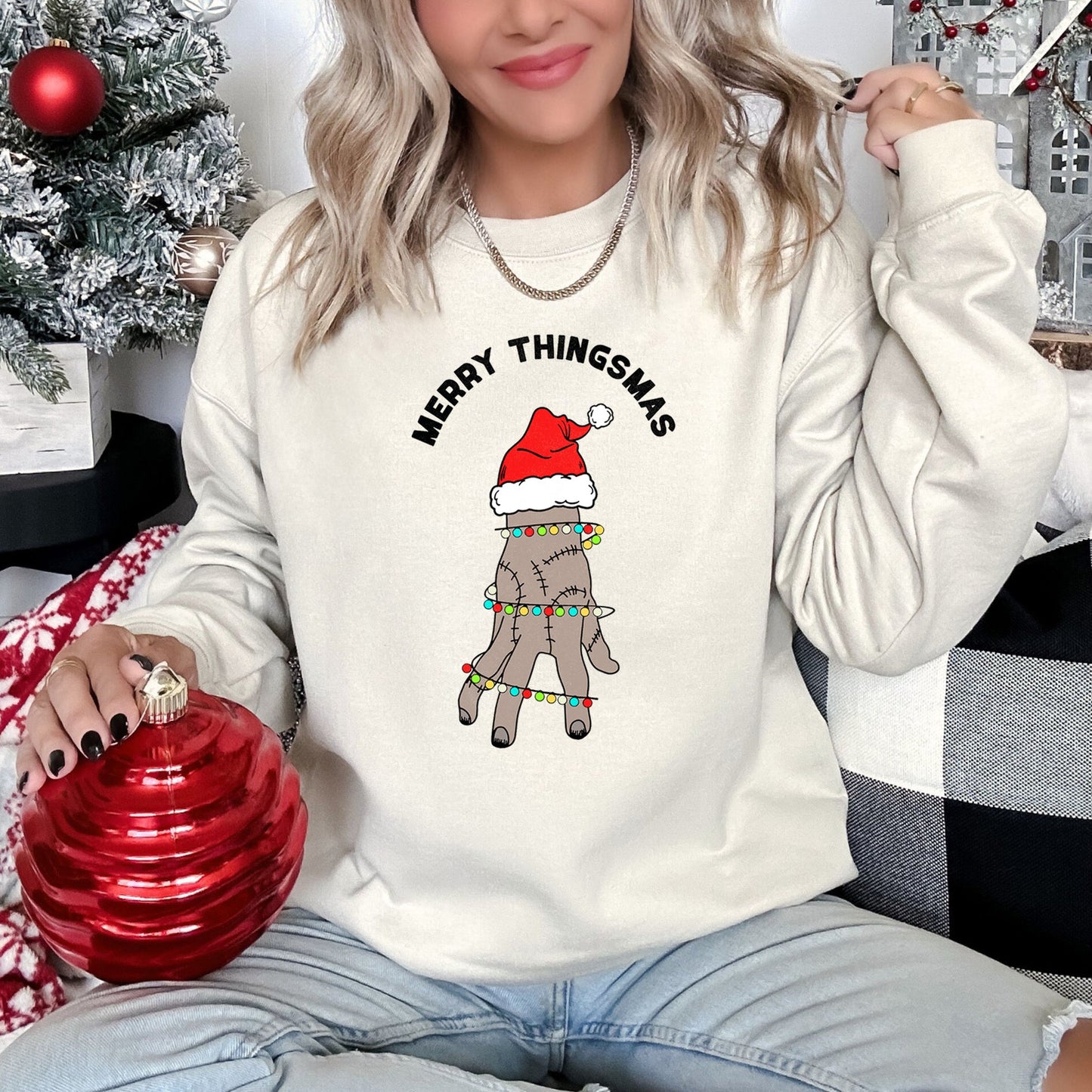 Merry Thingsmas, Wednesday, Christmas Sweatshirt