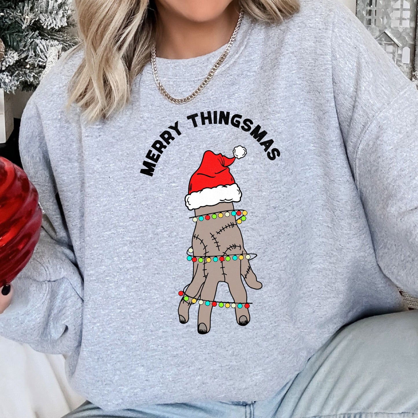 Merry Thingsmas, Wednesday, Christmas Sweatshirt