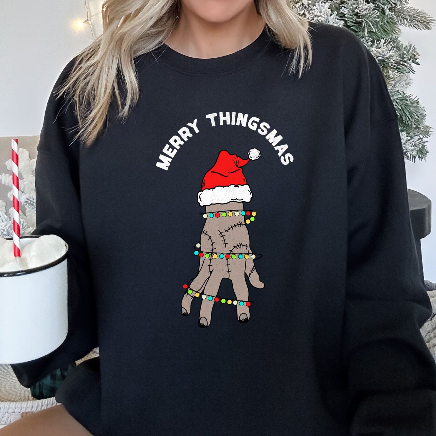 Merry Thingsmas, Wednesday Christmas Sweatshirt