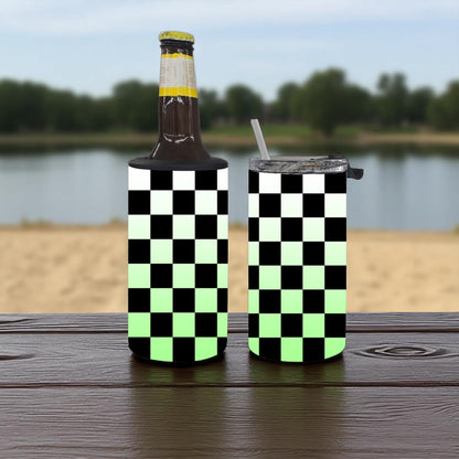 Mint To Be Checkered 4-in-1 Can Cooler Cup
