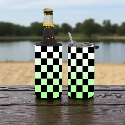 Mint To Be Checkered 4-in-1 Can Cooler Cup