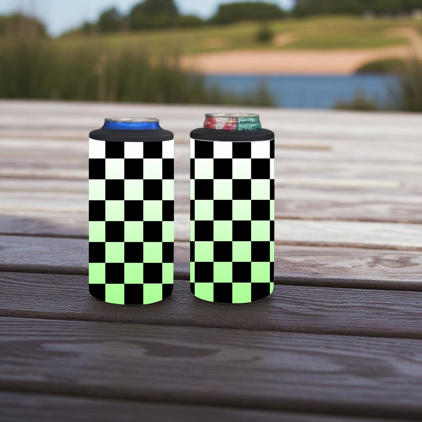 Mint To Be Checkered 4-in-1 Can Cooler Cup