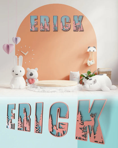 Name Sign For Nursery, Boho Nursery Sign, Family Name Signs, 3D Wall Art for Children & Kids Rooms, Baby Shower, First birthday gift (Floran)