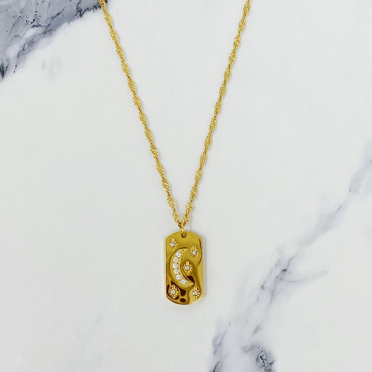 Mystical Moon And Stars Necklace - Aaria Tees