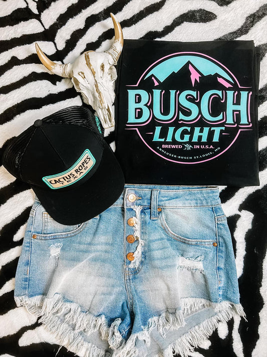 Neon Busch Light Western Graphic Tee - Aaria Tees