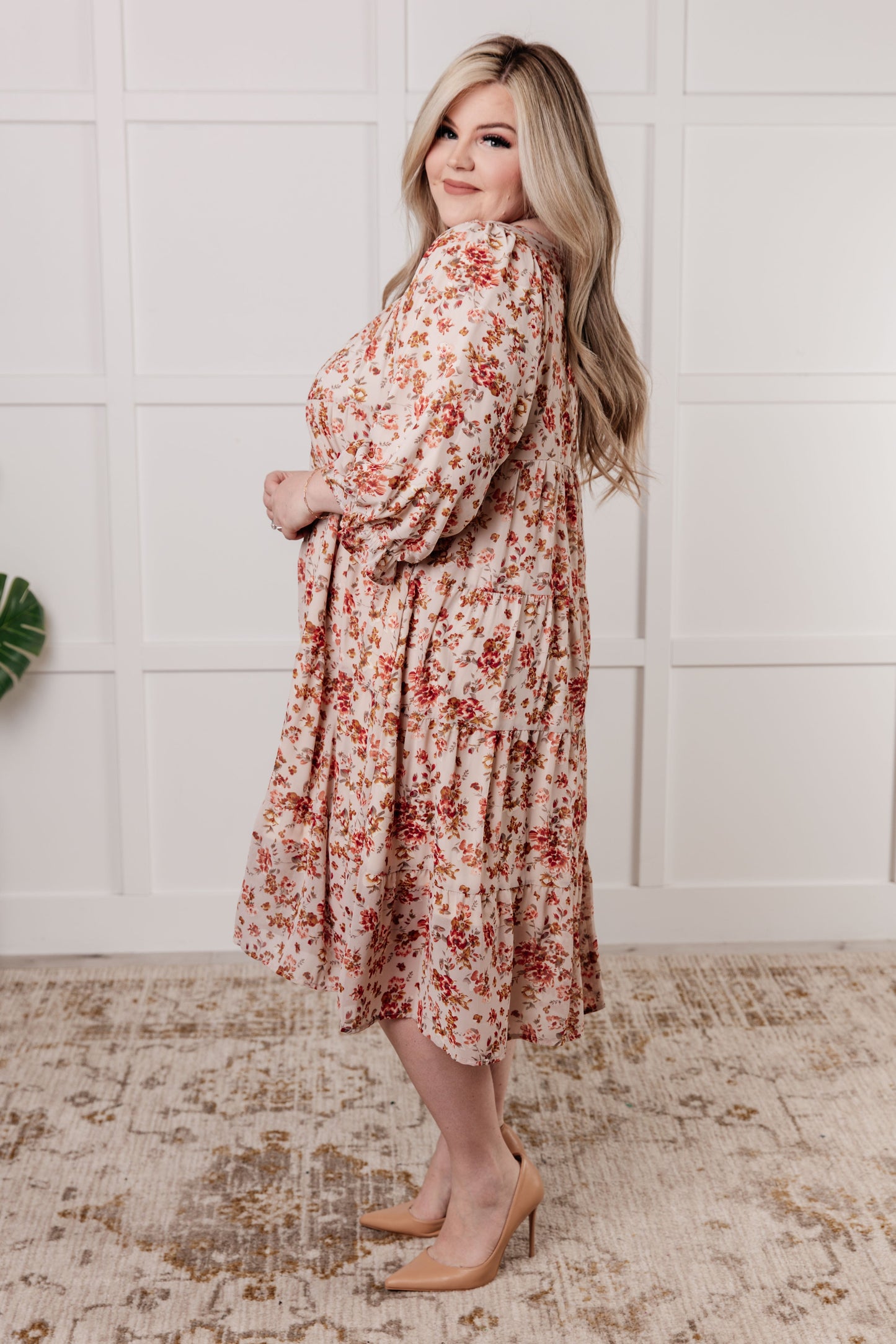 Next to You Balloon Sleeve Floral Dress (Online Exclusive)