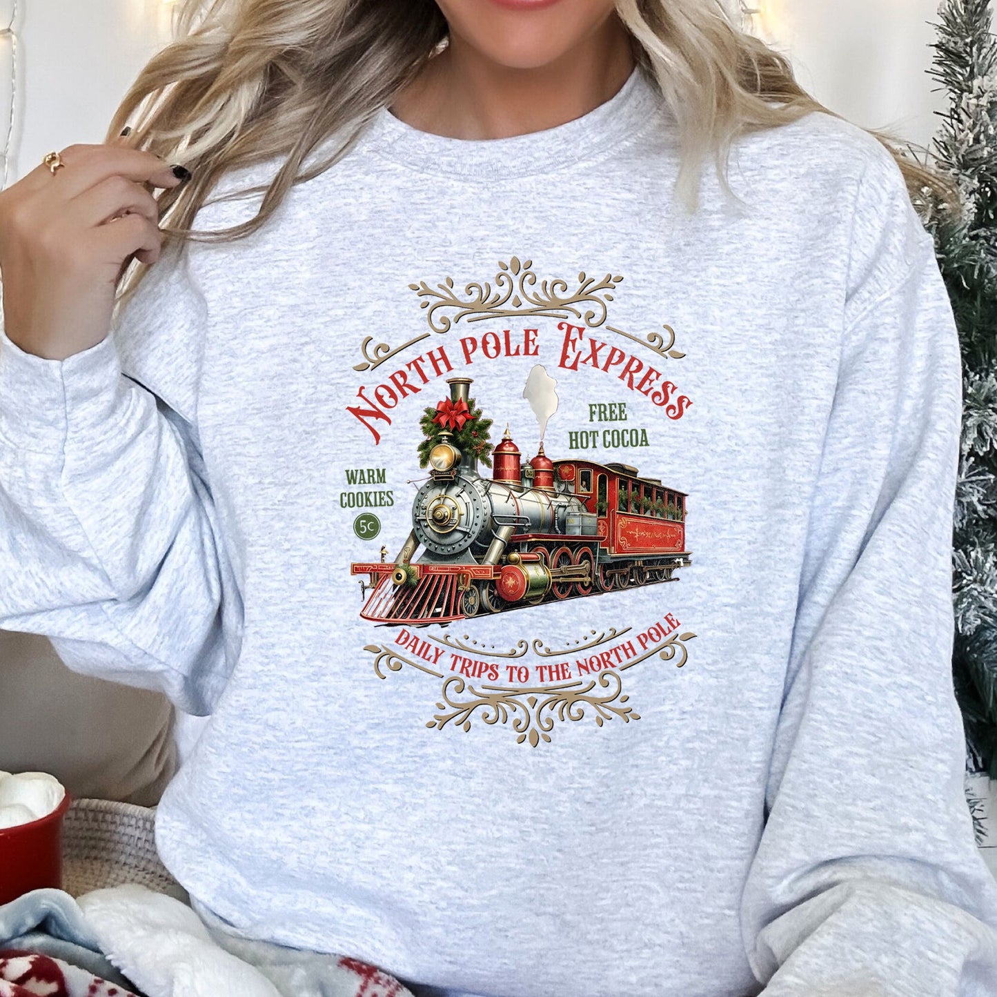 North Pole Express, Vintage Christmas Sweatshirt