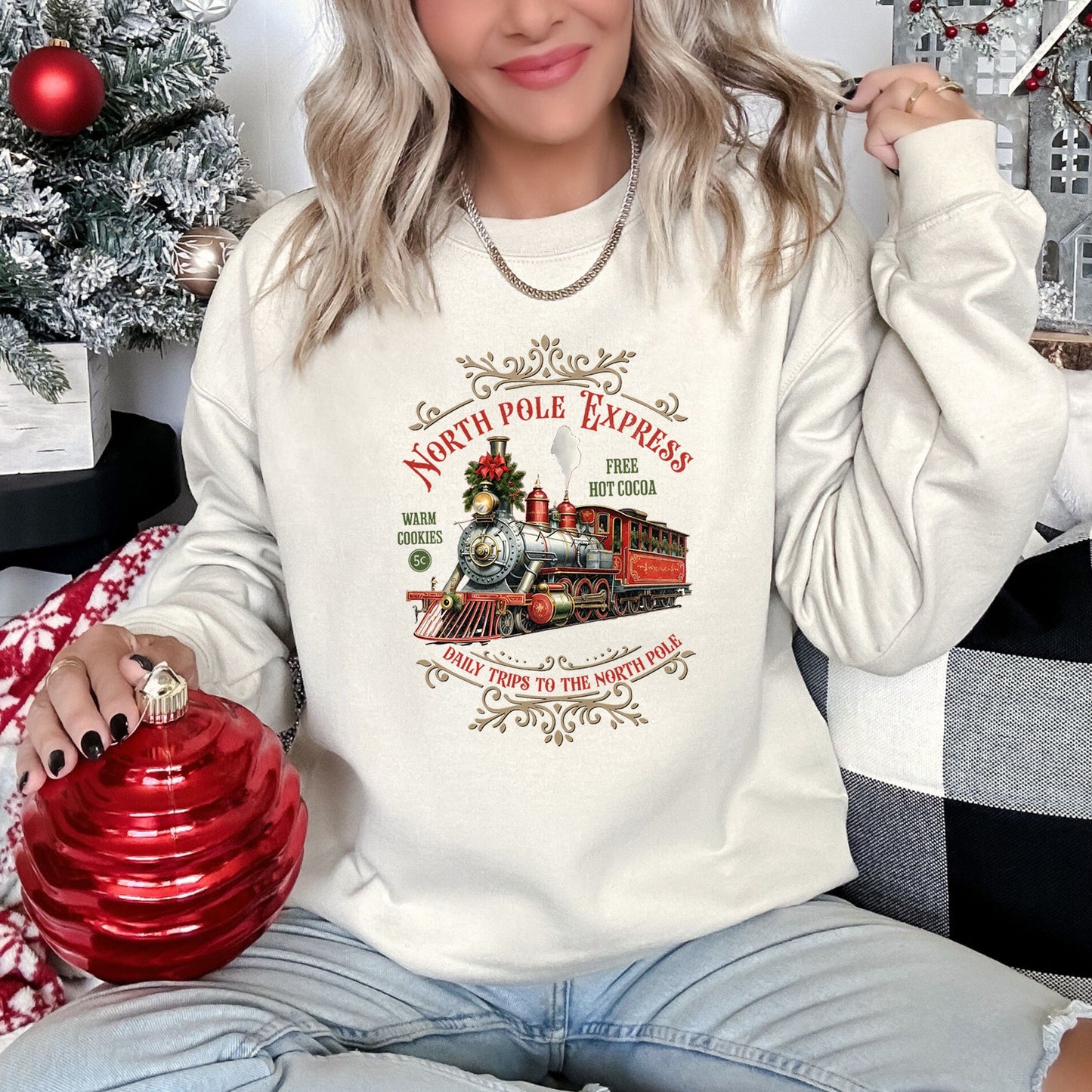 North Pole Express, Vintage Christmas Sweatshirt
