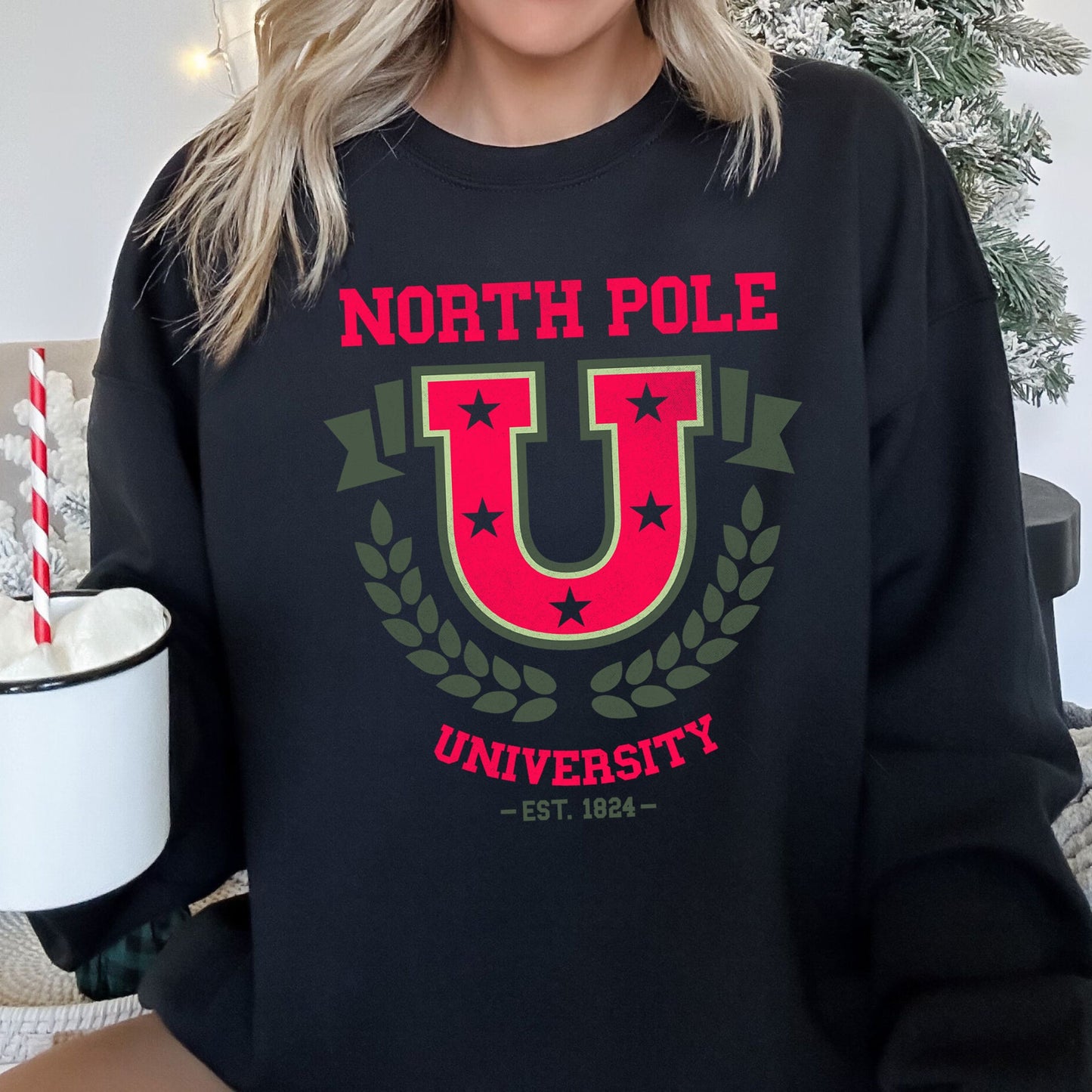 North Pole University, Retro Christmas Sweatshirt