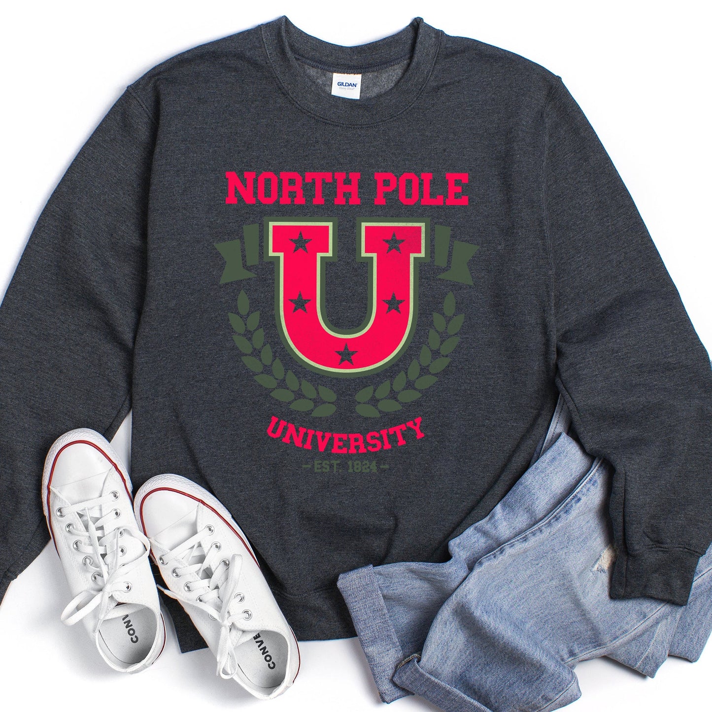 North Pole University, Retro Christmas Sweatshirt