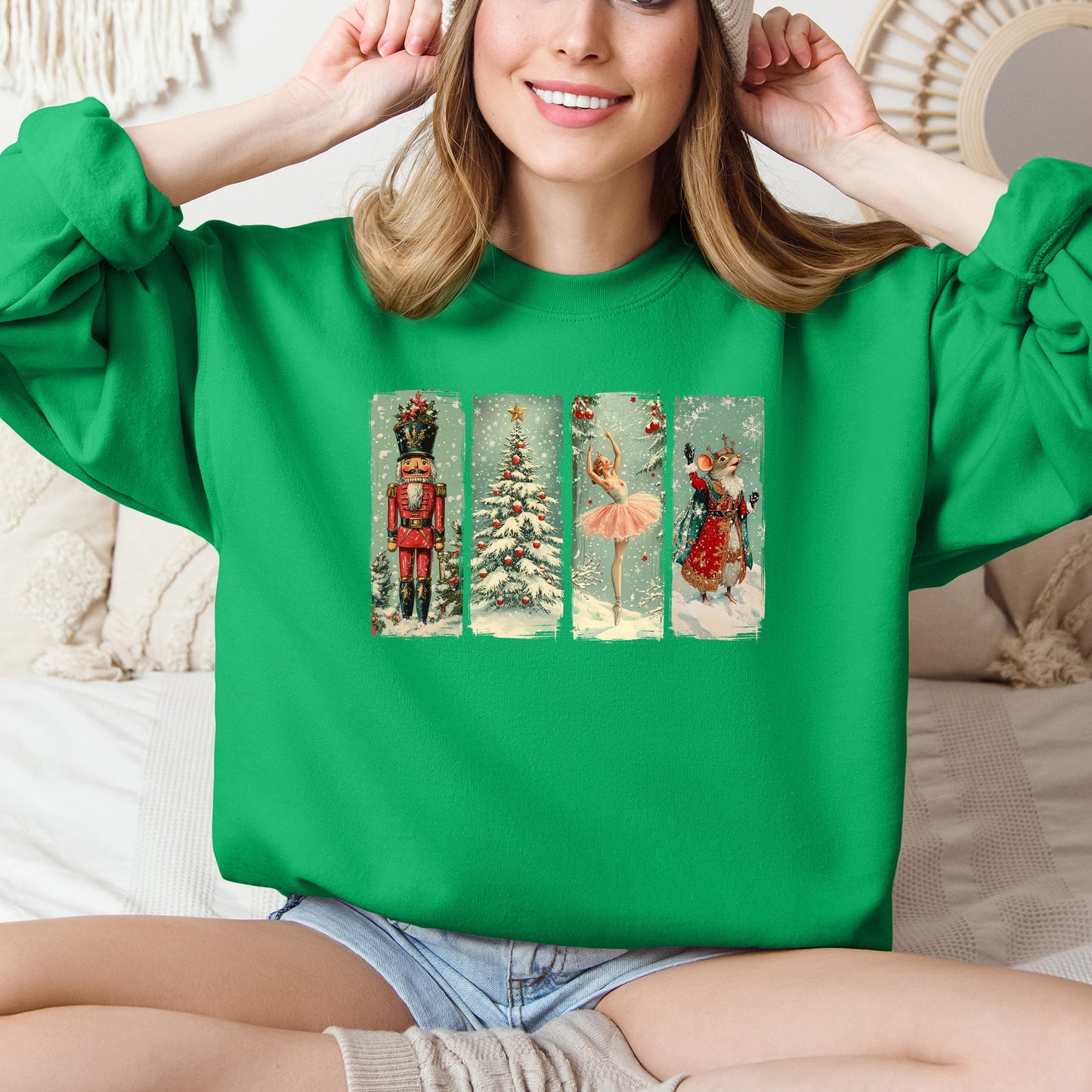 Nutcracker Ballet, Santa, Christmas, Retro Sweatshirt
