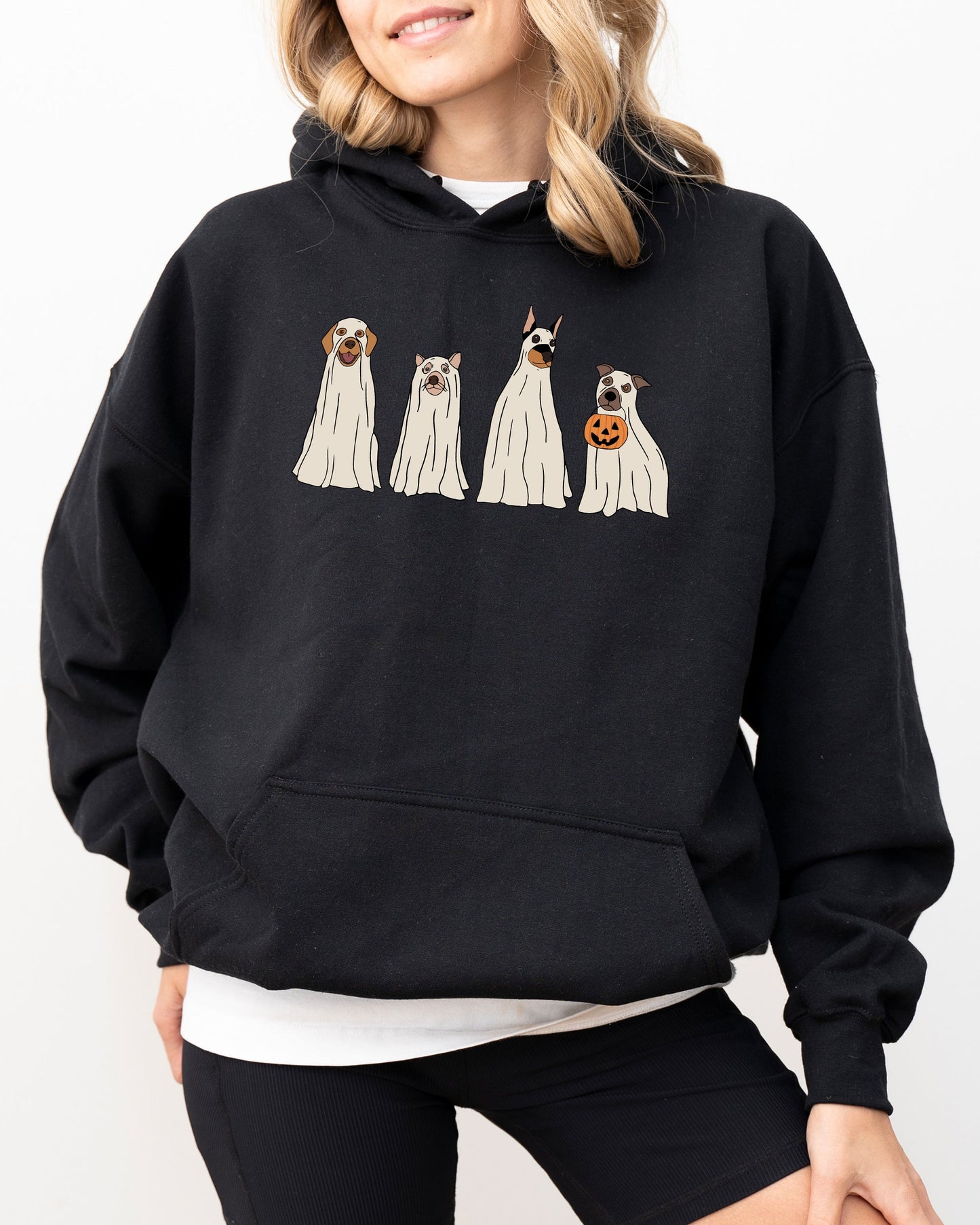 Spooky Ghost Dogs, Bathroom, Funny, Witch, Aesthetic, Meme, Halloween, Spooky, Costume, Hoodie, Hooded Sweatshirt