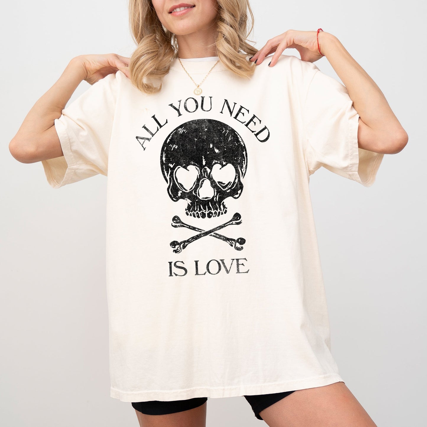 All You Need Is Love, Skull, Funny, Witch, Aesthetic, Meme, Halloween, Spooky, Costume, Tshirt Comfort Colors T-Shirt