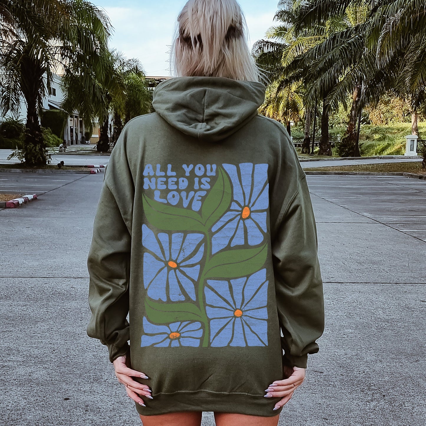 All You Need Is Love, Retro Flowers Hoodie